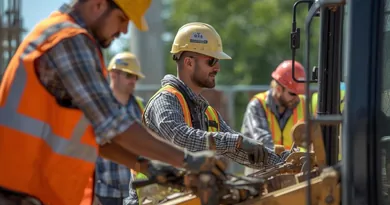 A crew working on site